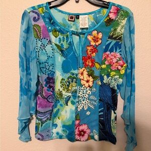 Colorful Floral Patchwork Women's Blouse
